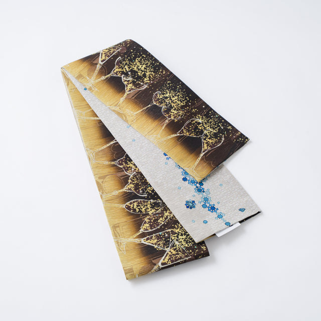 【召しませ花】半幅帯 《マジックアワー》|リバーシブル仕立て