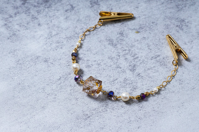 パールビーズの羽織紐 | 上品な輝きとエレガントなデザイン【クリップタイプ・日本製】