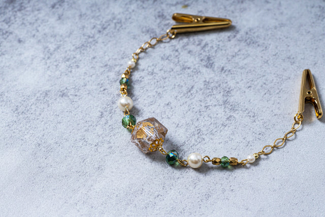 パールビーズの羽織紐 | 上品な輝きとエレガントなデザイン【クリップタイプ・日本製】