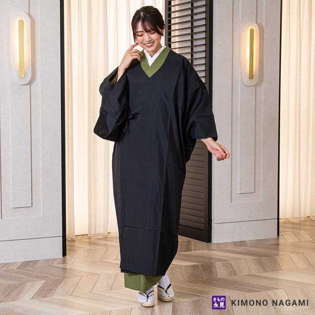 きもの用レインコート - 和装アップルコート 黒