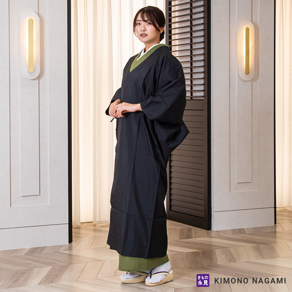 きもの用レインコート - 和装アップルコート 黒 – きもの永見公式通販