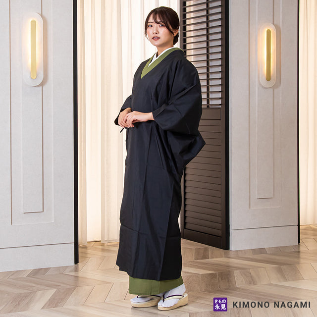 きもの用レインコート - 和装アップルコート 黒