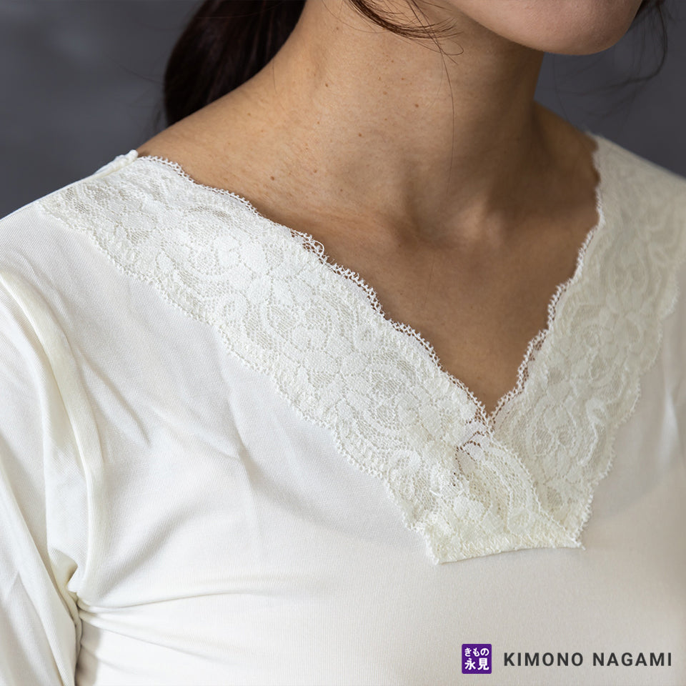 和装インナー|冬の必需品!七分袖あったかインナーシャツ【発熱・保温・静電気防止】