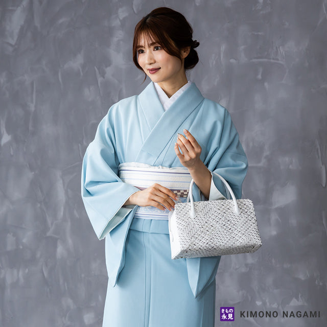 利休バッグ 大倉織物 琥珀織 シルバー