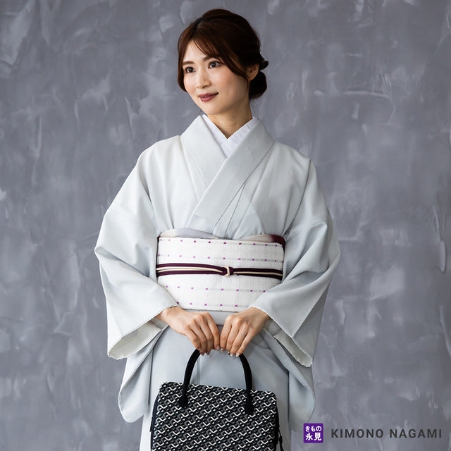 利休バッグ 琥珀織 鱗柄 黒