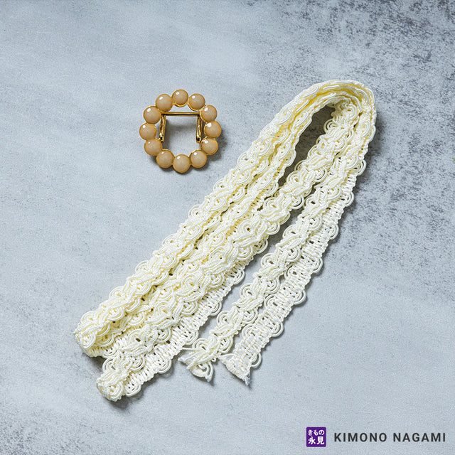 ドットリング帯留め付き レース三分紐
