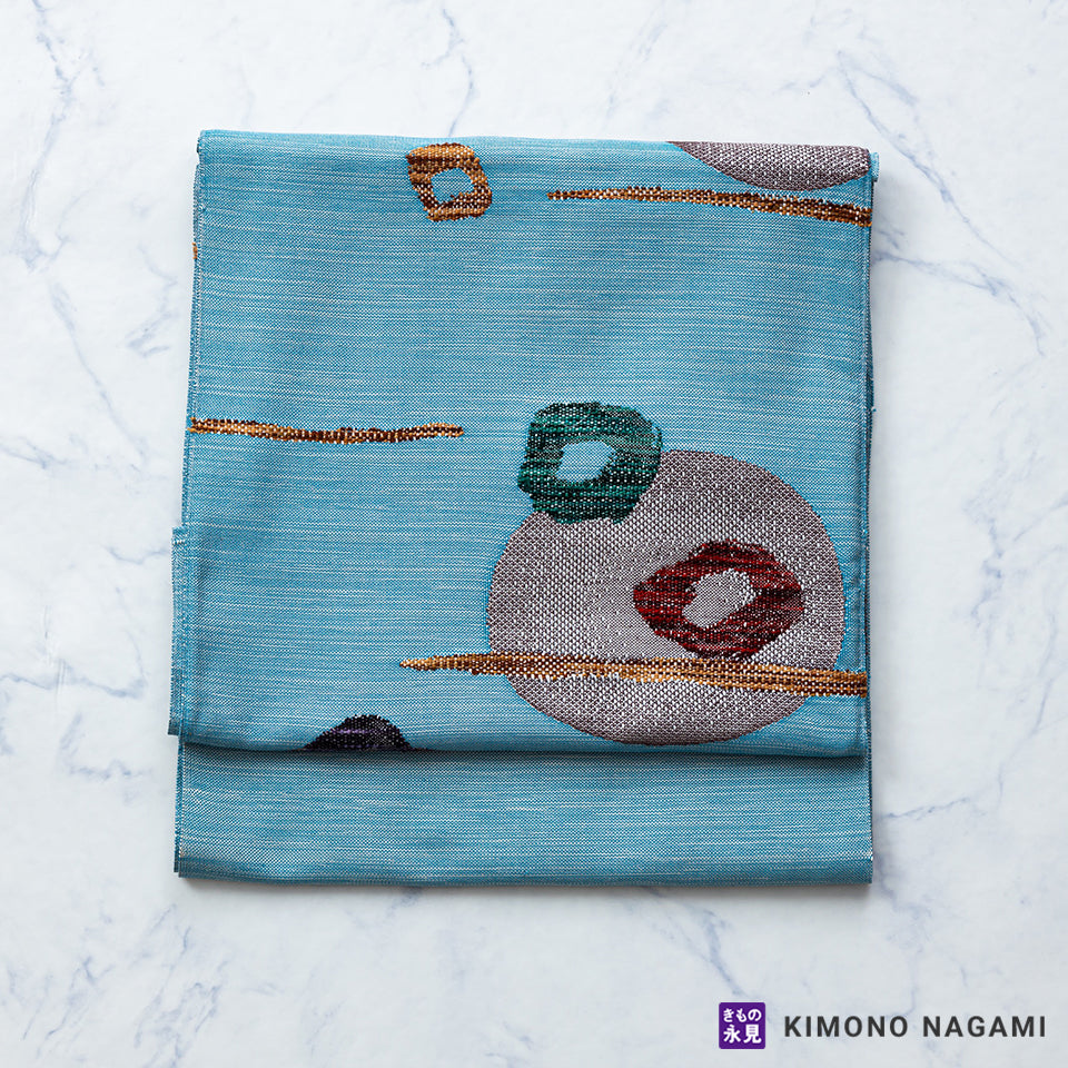 N892】厳選逸品 ひげ紬 手描き友禅染め 正絹高級美術名古屋帯 新品同様 