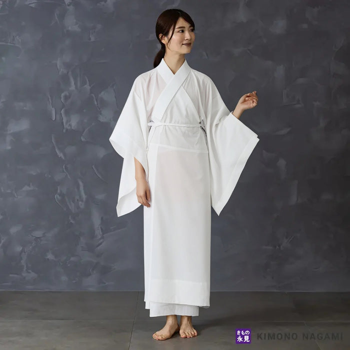 き楽っく 長襦袢 白 夏用 【衿秀公式正規品】替え袖マジックテープで裄も微調整。洗える“うそつき長襦袢”