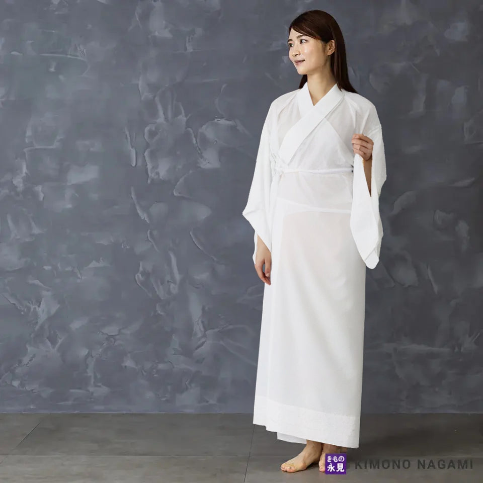 【新作】衿秀　き楽っくベーシック(袖付き)Ｍfit き楽っく 長襦袢 白 冬用 【衿秀公式正規品】替え袖マジックテープで裄
