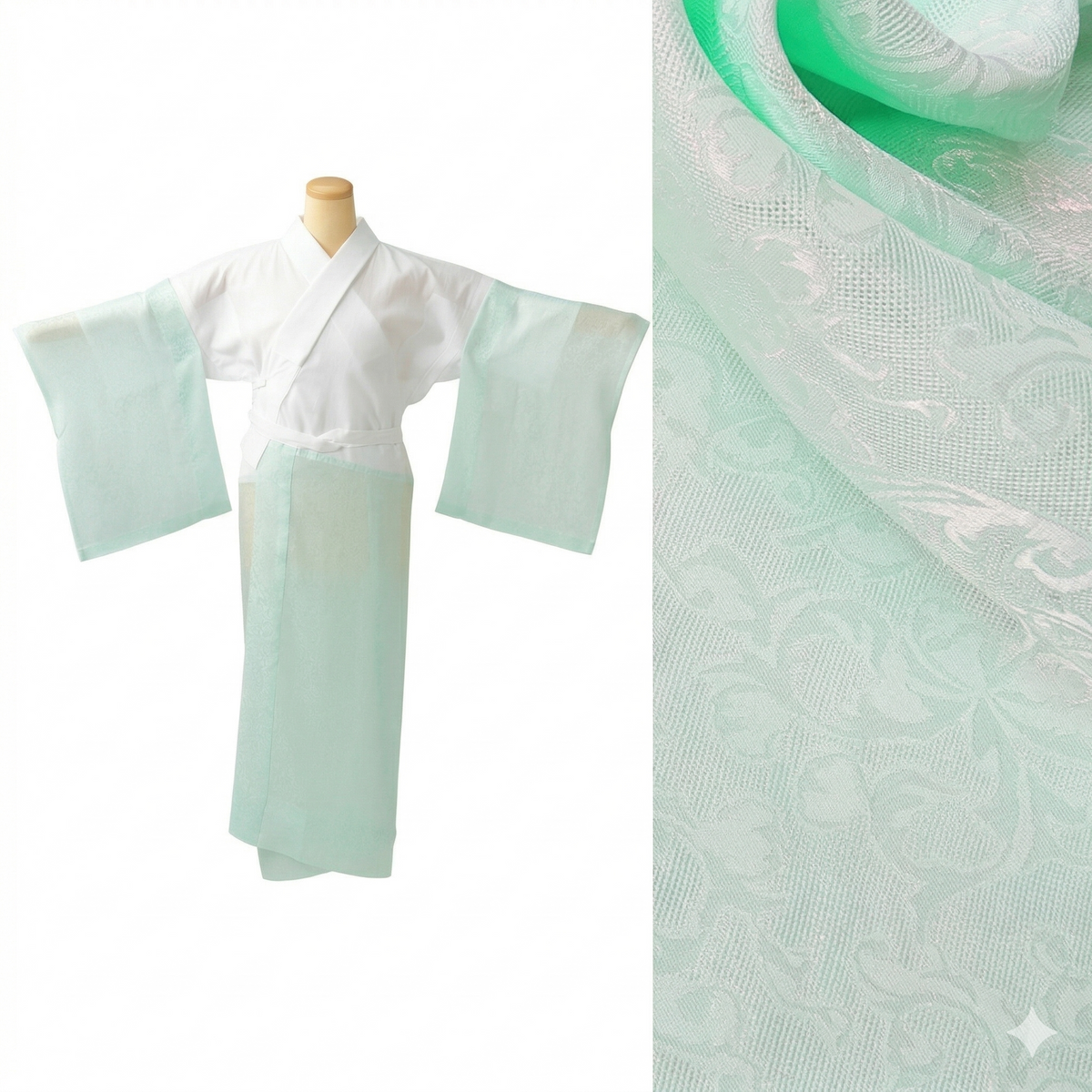 き楽っく  ひんやり premium プレミアム 長襦袢 【衿秀公式正規品】替え袖マジックテープで裄も微調整。洗える“うそつき長襦袢”