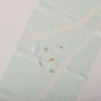 衿秀 正絹帯揚げ 流水二色ぼかし 宝尽くし刺繡入り 青海波地紋
