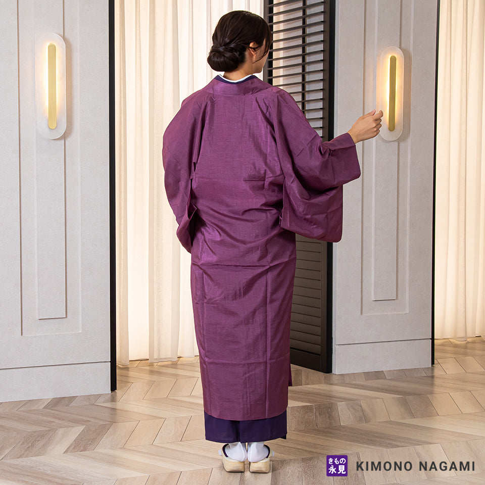 きもの用レインコート - 和装アップルコート 紅紫色 – きもの永見公式