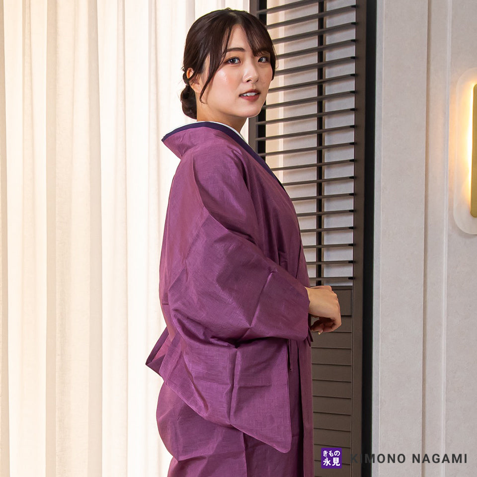 きもの用レインコート - 和装アップルコート 紅紫色 – きもの永見公式