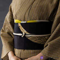 京袋帯 正絹 WAKKA 月とスッポン 茶 仕立て上がり｜きもの永見