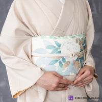 京袋帯　WA･KKA　立てば芍薬 うすあさぎ